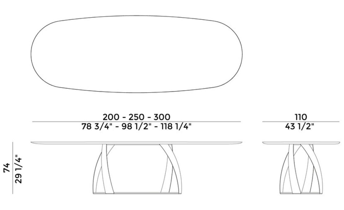 Стол от фабрики Potocco модель 770/TG-O