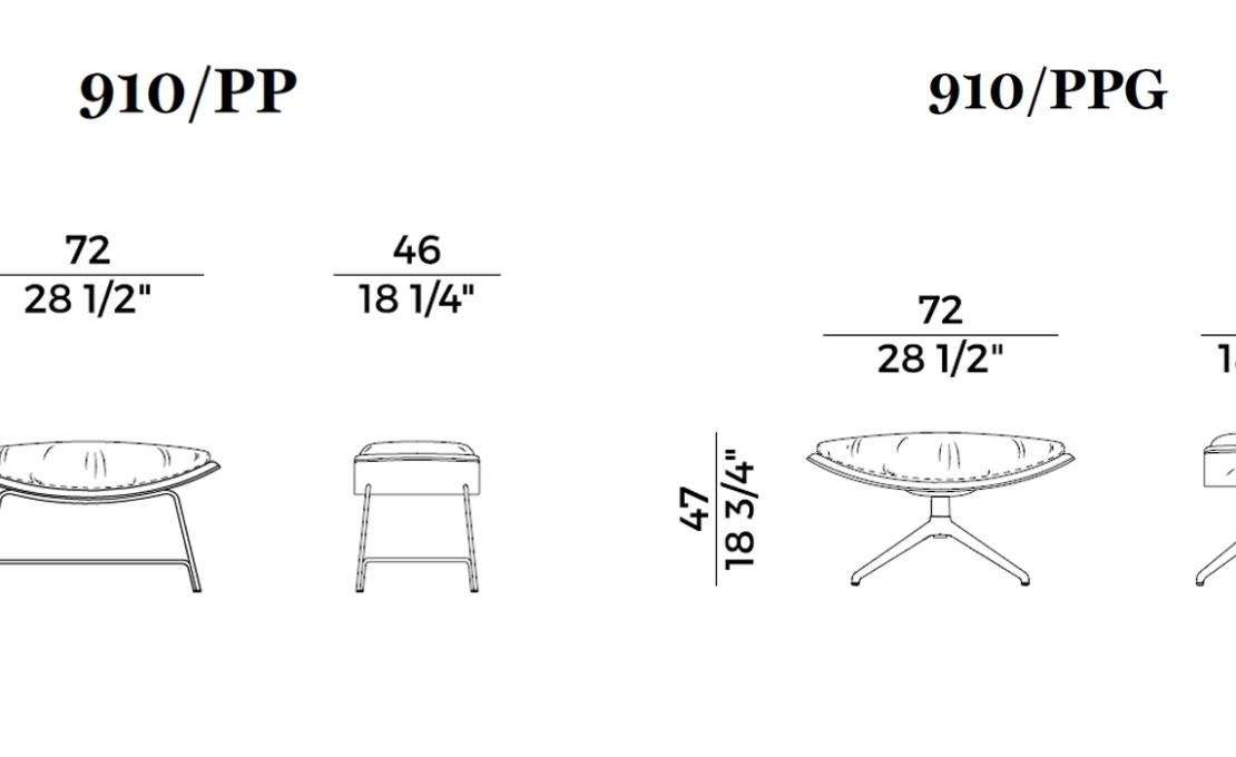 Пуф от фабрики Potocco модель CUT POUF / FOOTEREST