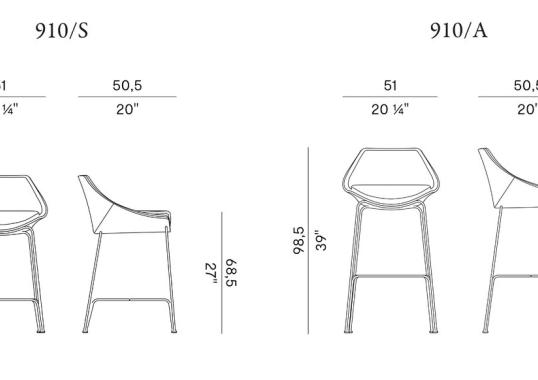 Барный стул Potocco CUT 910 STOOL image 2