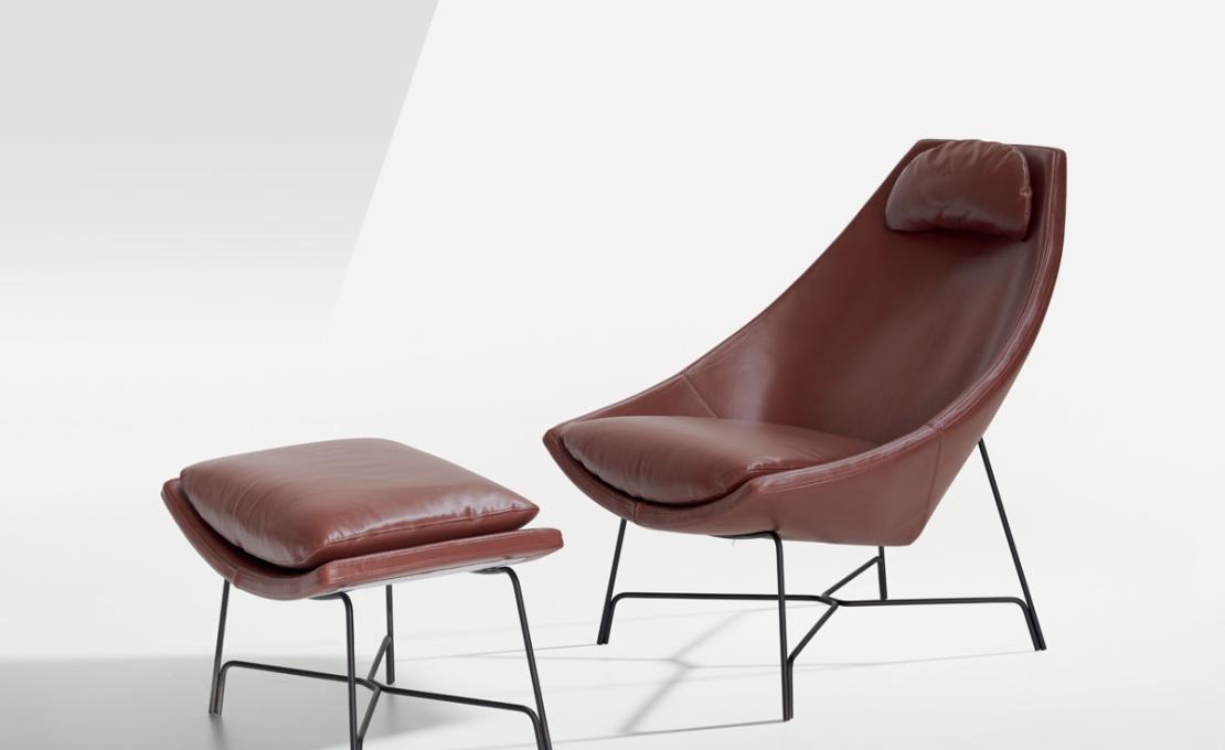 Кресло от фабрики Potocco модель CUT LOUNGE ARM