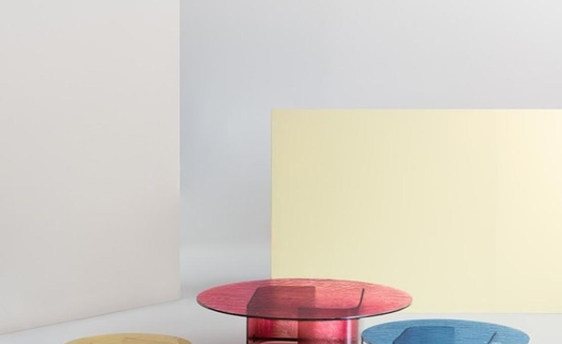 Журнальный столик от фабрики Potocco модель DOUBLE L GLAZE-952/TV