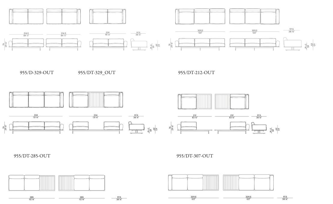 Диван от фабрики Potocco модель GRAPHIC SOFA-955/D-OUT