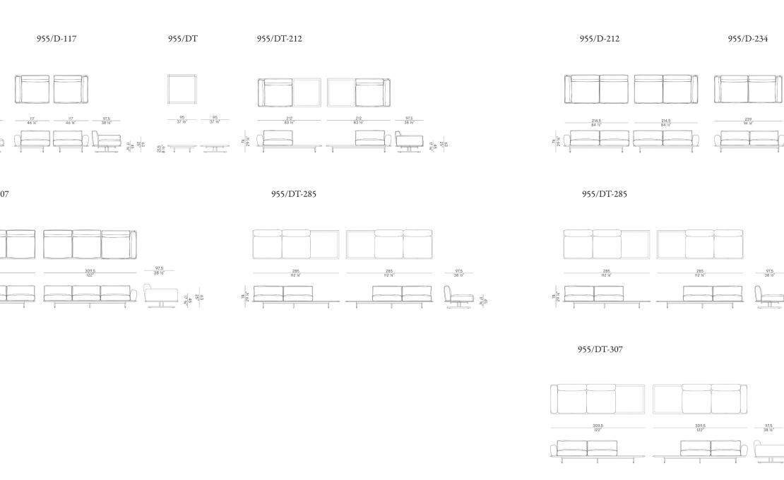 Диван от фабрики Potocco модель GRAPHIC SOFA-955/DT