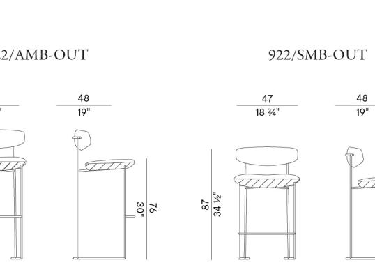 Уличный стул Potocco KEEL LIGHT OUTDOOR STOOL image 2