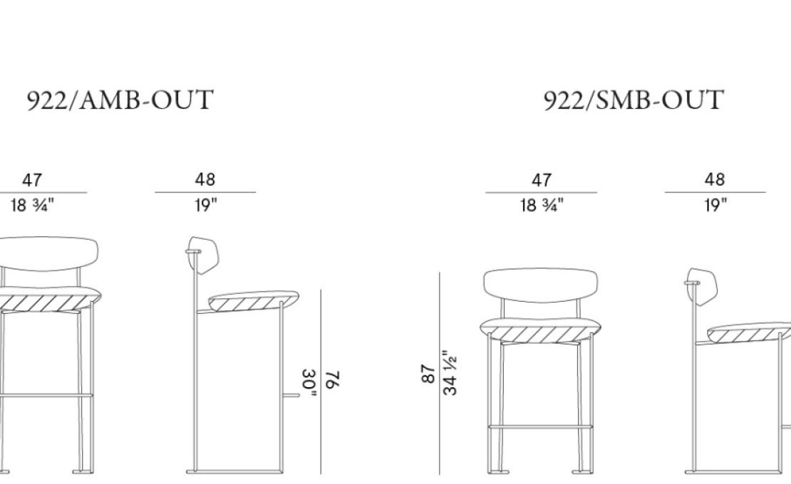 Уличный барный стул от фабрики Potocco модель KEEL LIGHT OUTDOOR 