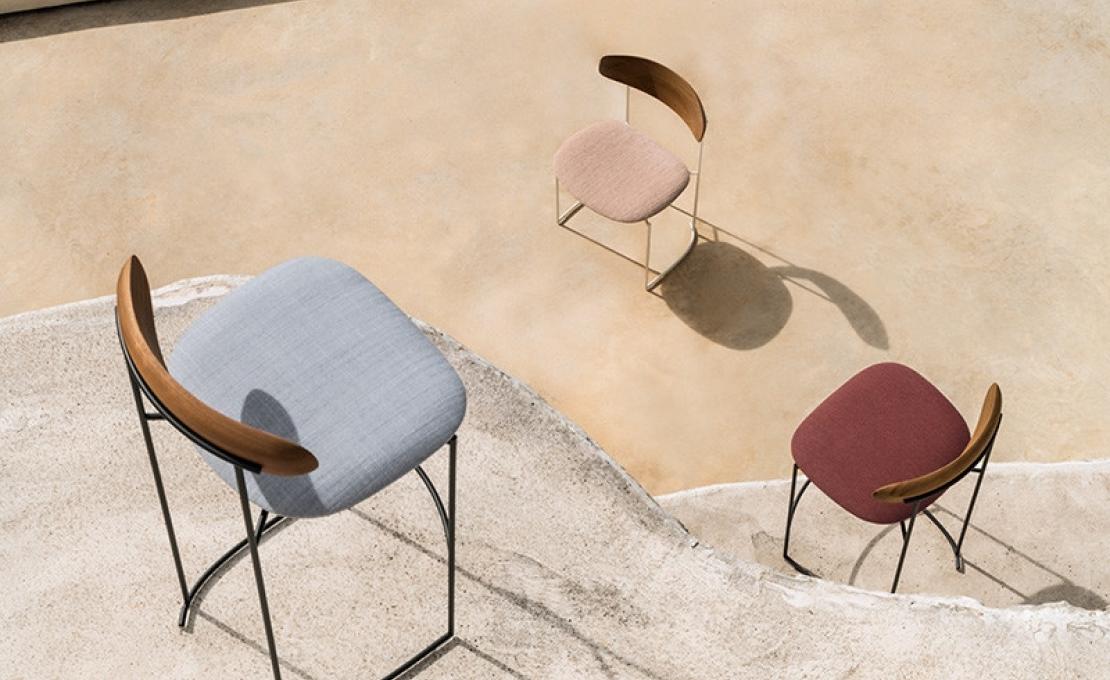 Уличный барный стул от фабрики Potocco модель KEEL LIGHT OUTDOOR 