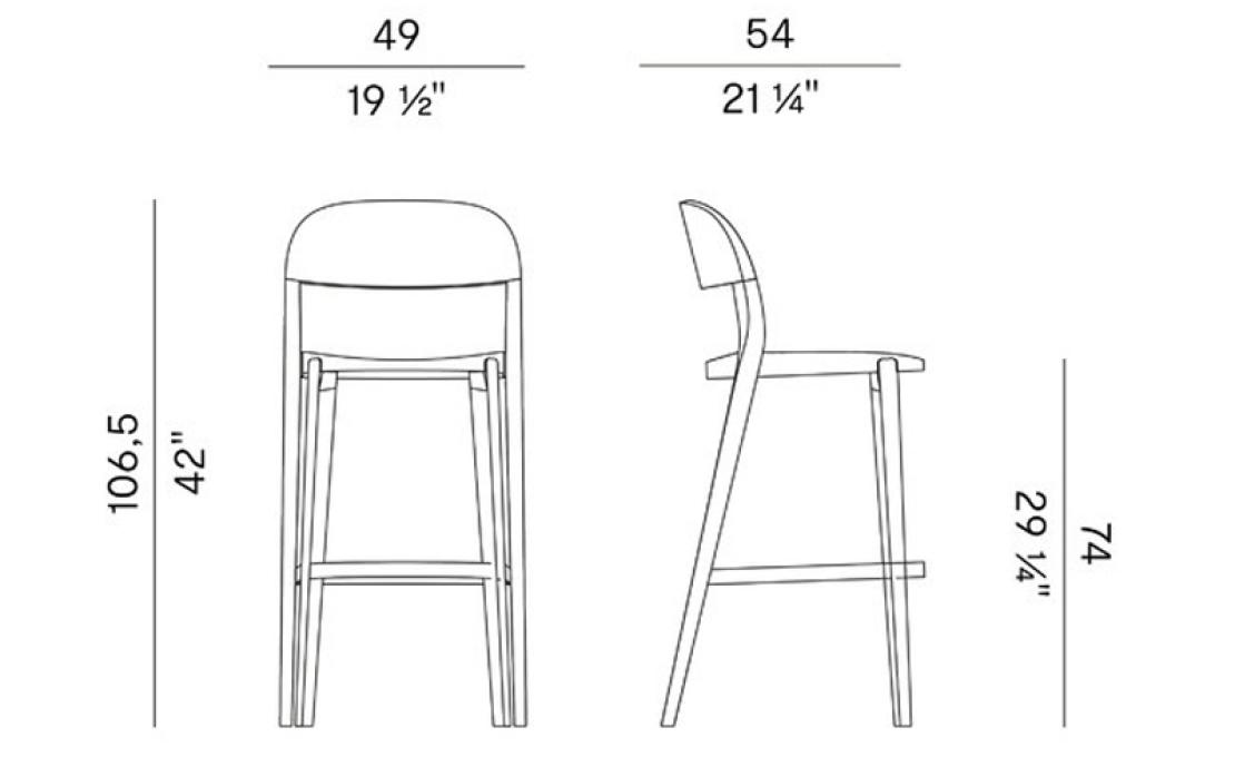 Барный стул от фабрики Potocco модель MINIMA 949 POTOCCO 