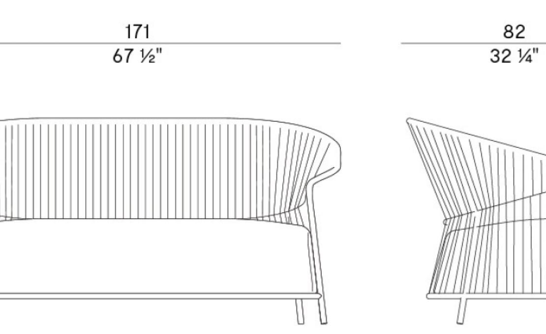 Уличный диван от фабрики Potocco модель 923/D Ola Sofa