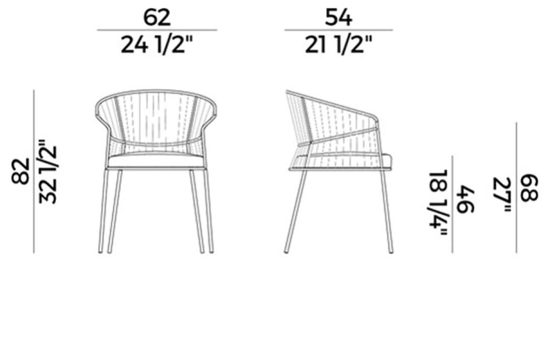 Уличное кресло от фабрики Potocco модель 923/P Ola Poltroncina