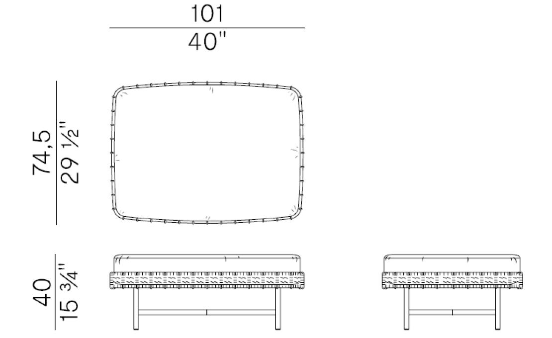 Уличный пуф от фабрики Potocco модель 888/CQR-OUT