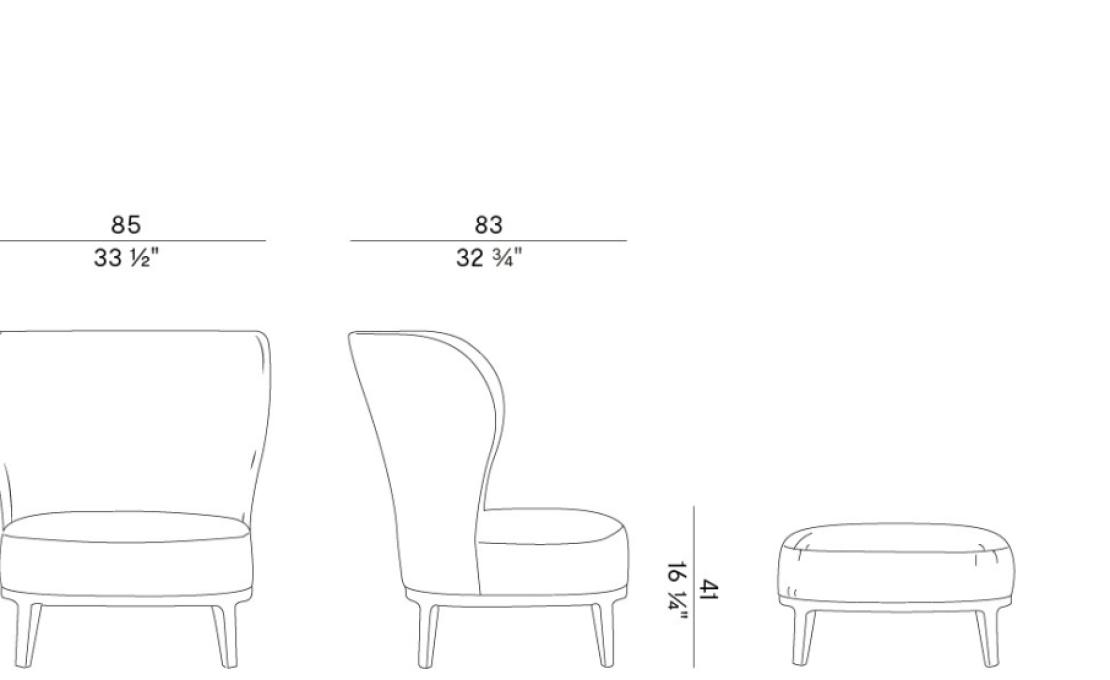 Кресло от фабрики Potocco модель 841/P Spring Arm Bergère