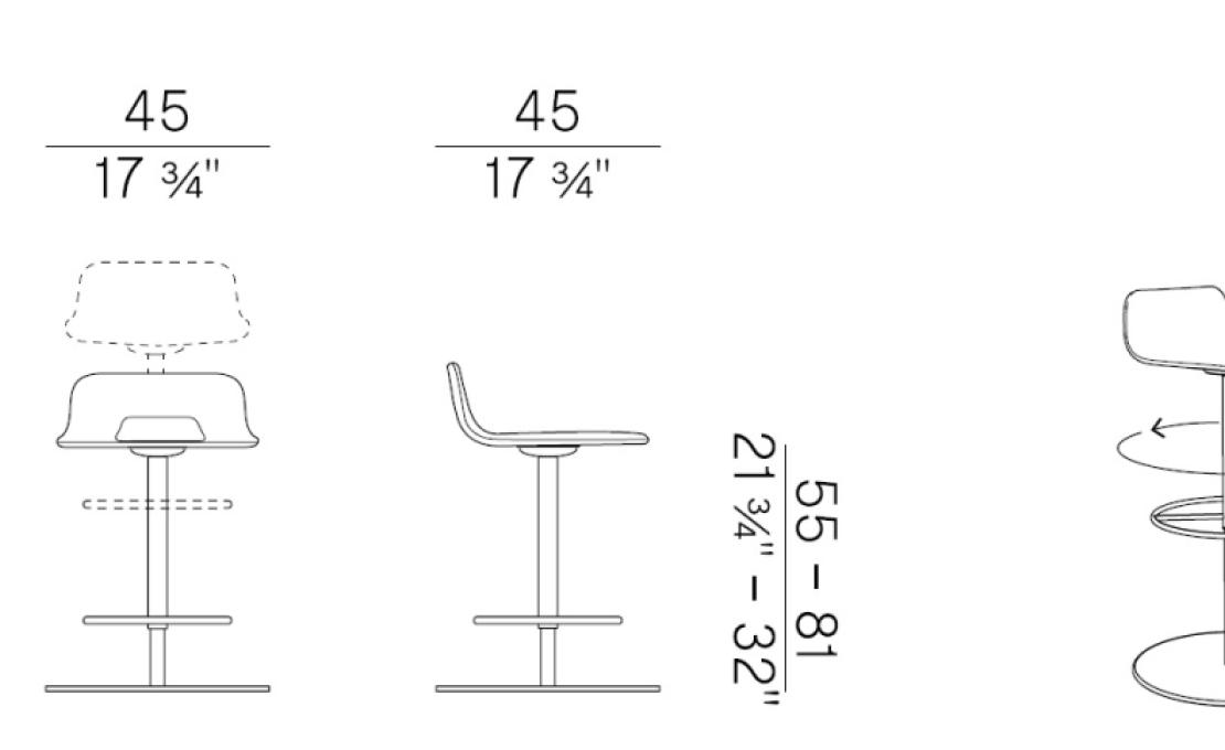 Барный стул от фабрики Potocco модель 837/AI-GAS