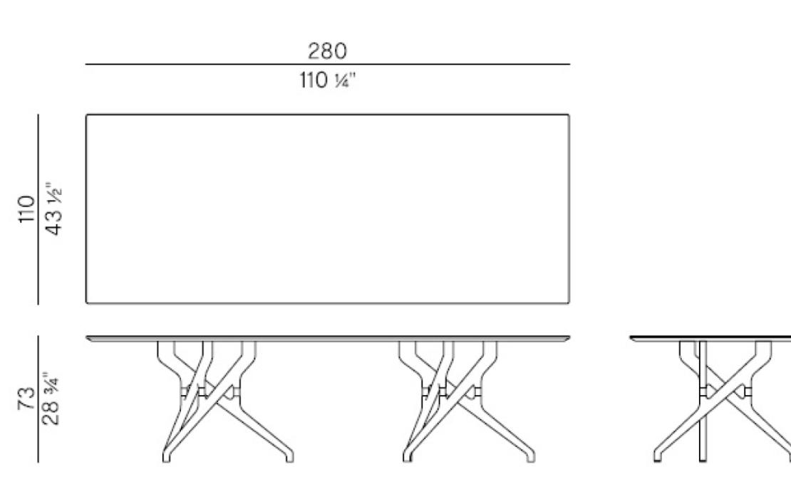 Стол от фабрики Potocco модель 837/TR Torso Rectangular Table