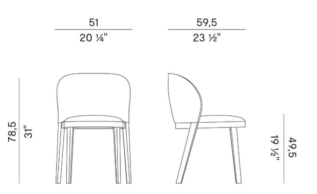 Стул от фабрики Potocco модель TROUSSE DINING 