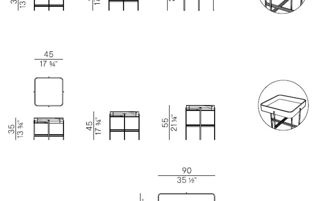 Журнальный столик от фабрики Potocco модель TRAY  
