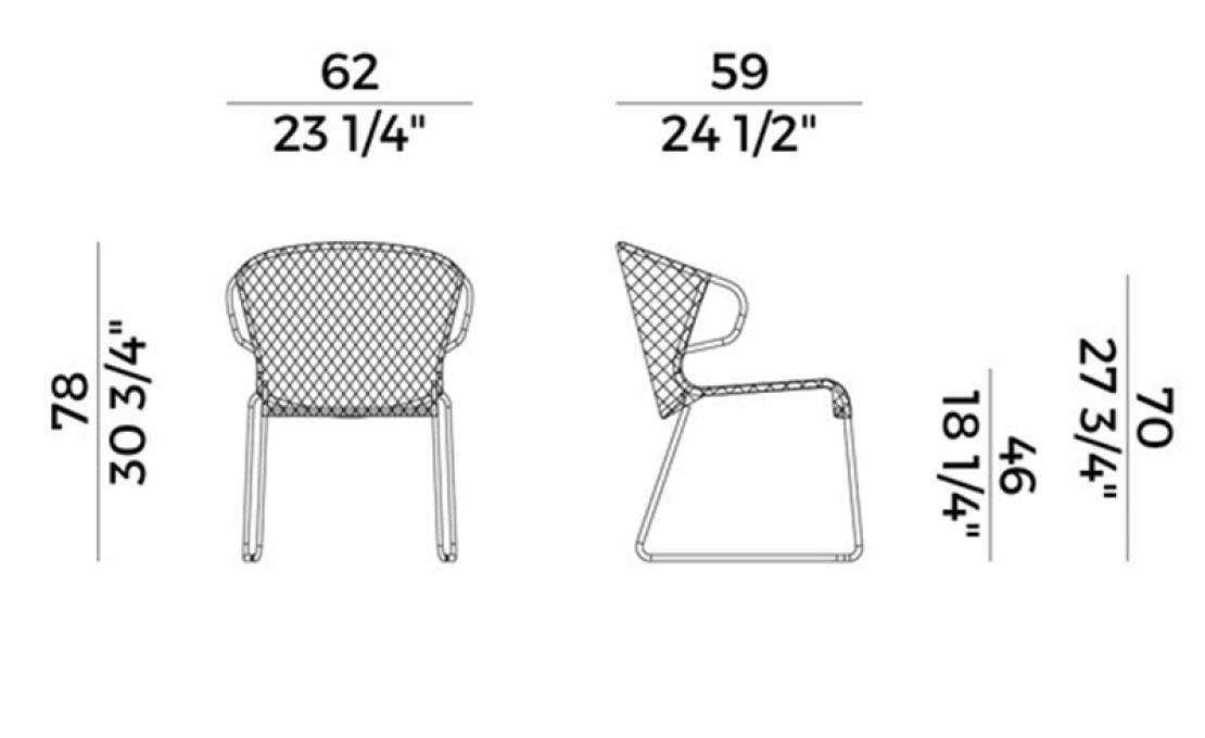 Уличное кресло от фабрики Potocco модель 698/P Vela Arm
