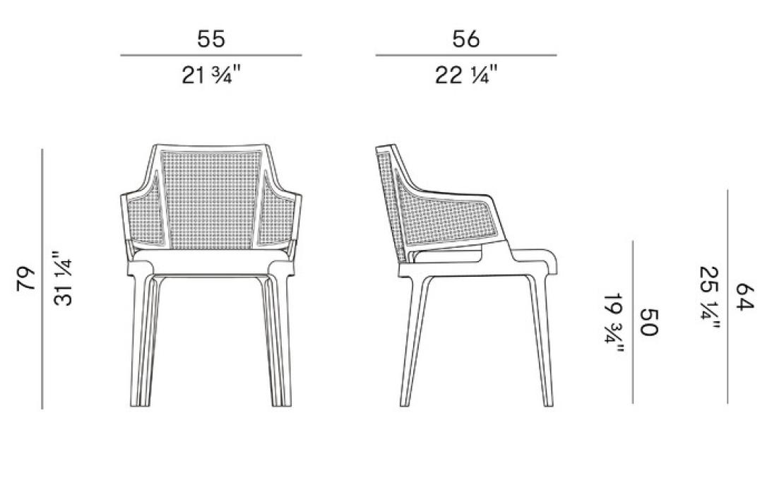 Кресло от фабрики Potocco модель VELIS CANE-942/PBCC