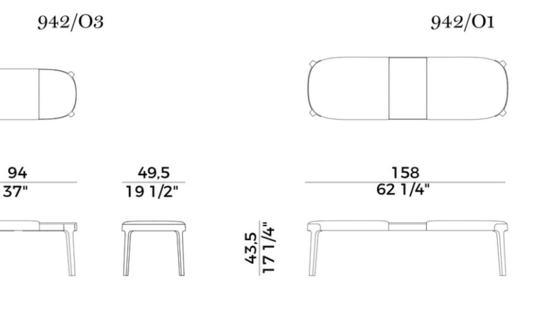 Банкетка от фабрики Potocco модель VELIS BENCH