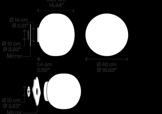 Бра модель Volum mirror 42 от фабрики Lodes  18744 120S