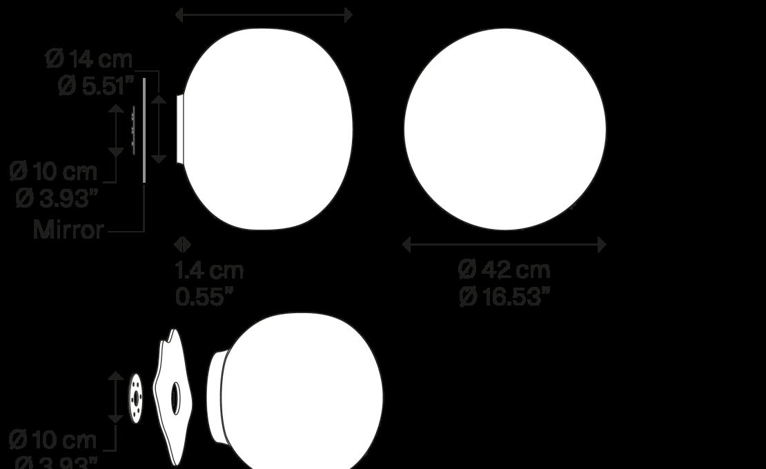 Бра модель Volum mirror 42 от фабрики Lodes  18744 120S