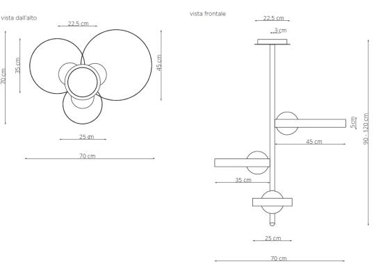 Подвесной светильник от фабрики Riflessi модель BUBBLE S SUSPENSION