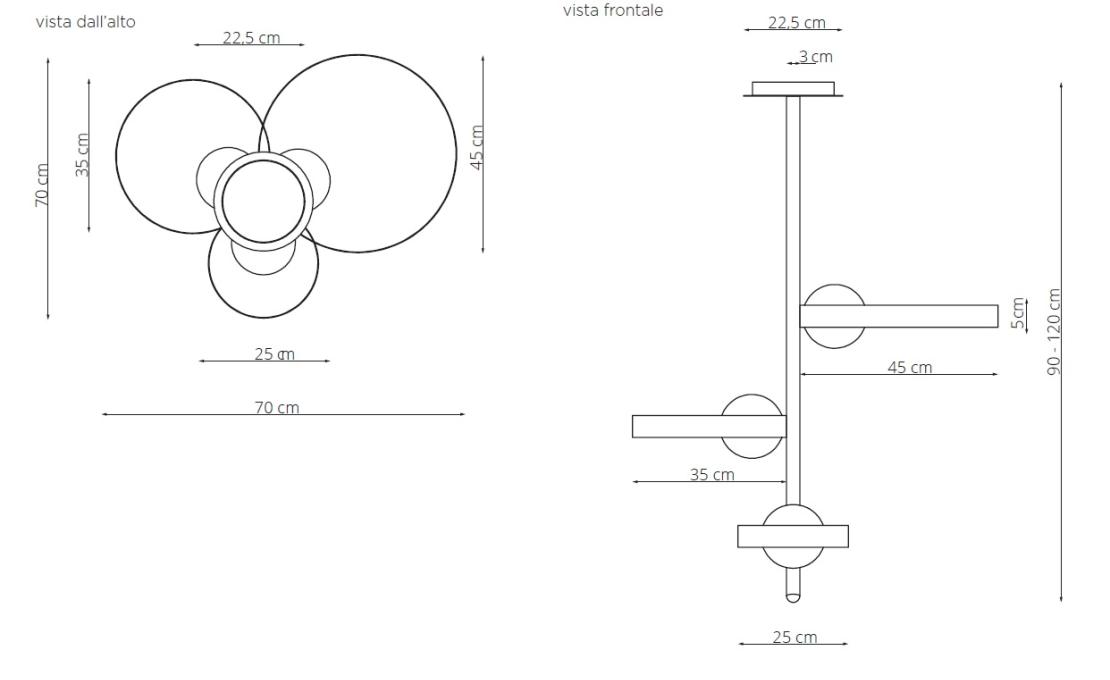 Подвесной светильник от фабрики Riflessi модель BUBBLE S SUSPENSION