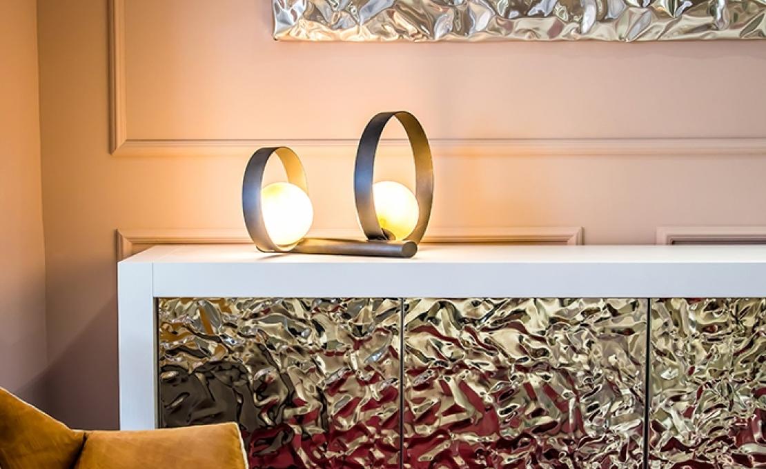 Настольная лампа от фабрики Riflessi модель BUBBLE DUO DT TABLE LAMP- L006