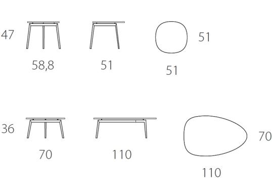 Журнальный столик от фабрики Riflessi модель COFFEE SIDE TABLE