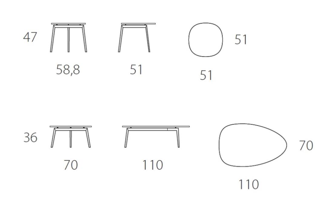 Журнальный столик от фабрики Riflessi модель COFFEE SIDE TABLE