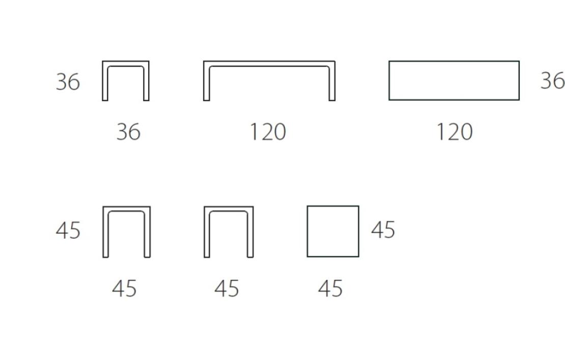 Журнальный столик от фабрики Riflessi модель CORNER 