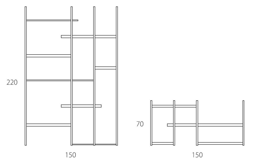 Стеллаж для книг от фабрики Riflessi модель FREEWALL BOOKSHELF