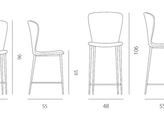Барный стул от фабрики Riflessi модель GIÒ 