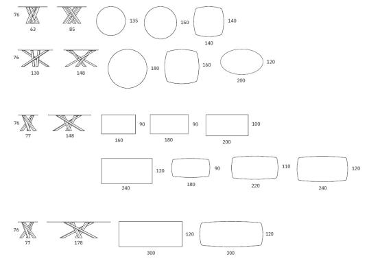 Стол от фабрики Riflessi модель SHANGAI CRYSTAL TABLE 