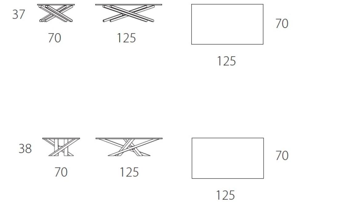 Журнальный столик от фабрики Riflessi модель S037