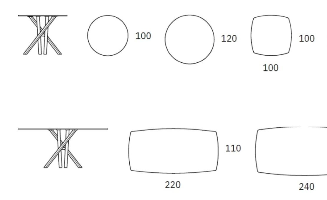 Стол от фабрики Riflessi модель SHANGAI SNACK TABLE