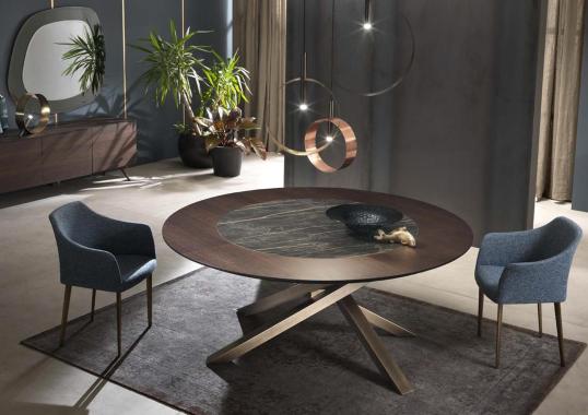 Стол от фабрики Riflessi модель SHANGAI WOOD-CERAMIC TABLE 