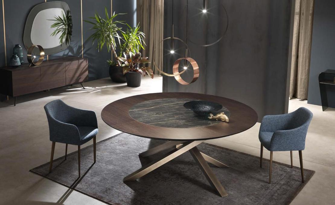 Стол от фабрики Riflessi модель SHANGAI WOOD-CERAMIC TABLE 