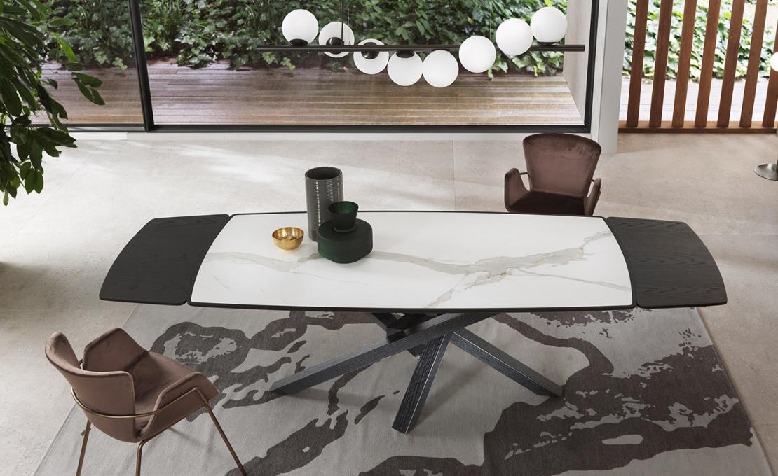 Стол от фабрики Riflessi модель SHANGAI WOOD-CERAMIC TABLE 
