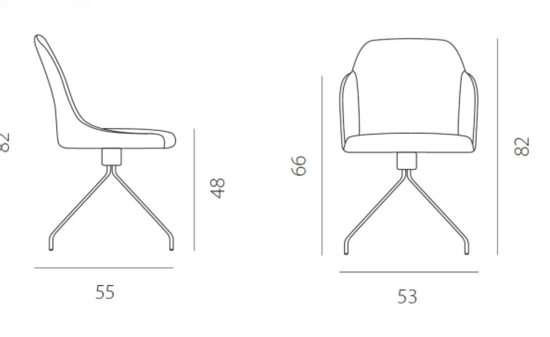 Стул от фабрики Riflessi модель SOFIA SWIVEL 