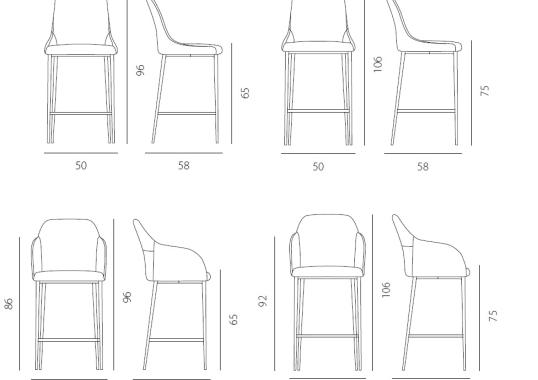 Барный стул от фабрики Riflessi модель SOFIA 