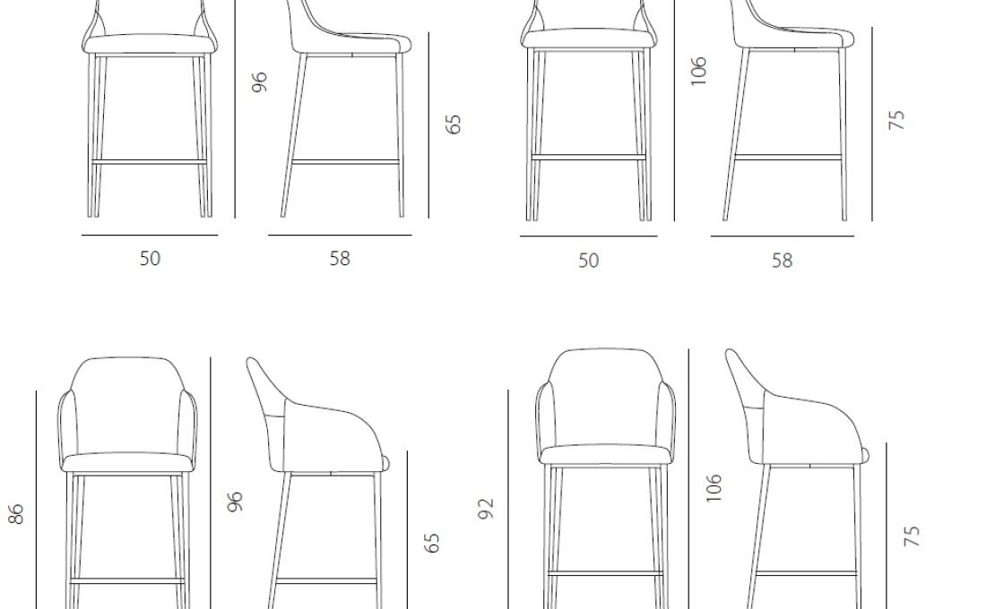 Барный стул от фабрики Riflessi модель SOFIA 