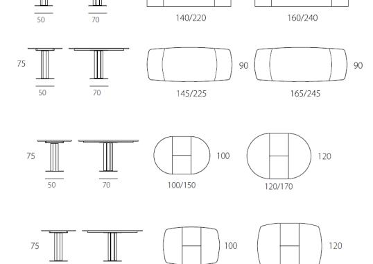 Стол от фабрики Riflessi модель TOWER EXTENDABLE TABLE