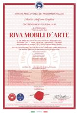 Подтвержденная подлинность – сертификат фабрики Riva Mobili d Arte