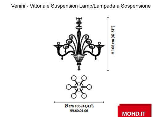 Подвесные светильники модель Vittoriale 105 Lampada a Sospensione от фабрики Venini