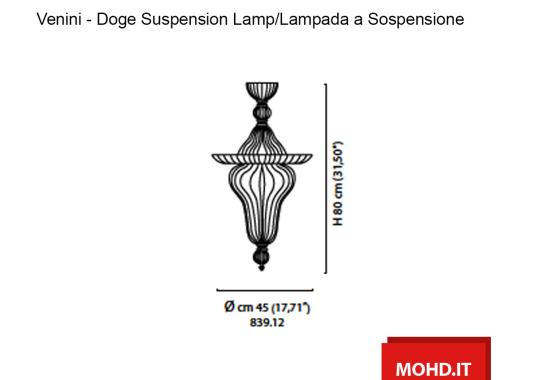 Подвесные светильники модель Doge 839.12 Lampada a Sospensione от фабрики Venini