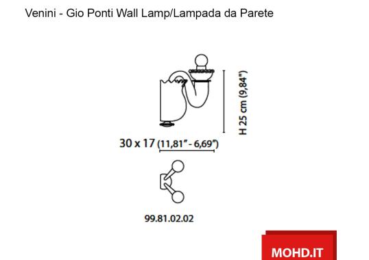 Бра модель Gio Ponti Lampada da Parete от фабрики Venini