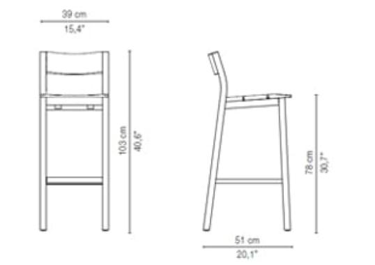 Стулья Kos Sgabello Outdoor In Teak от Tribù image 1