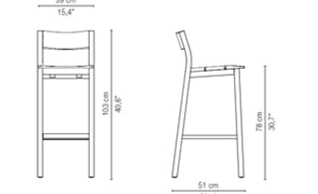 Стулья модель Kos Sgabello Outdoor In Teak от фабрики Tribù