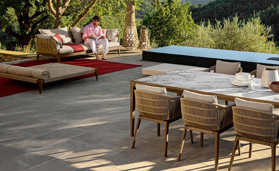 Пуф модель Cruise Teak Pouf от фабрики Talenti