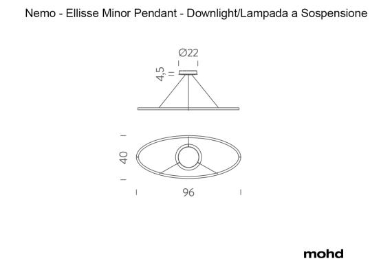 Подвесной светильник модель Ellisse Minor Pendant - Downlight от фабрики Nemo